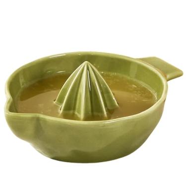 Imagem de Espremedor manual de limão de cerâmica com alça e bico de despejo, portátil, fácil de usar e limpar