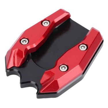 Imagem de aqxreight Motocicleta Kickstand Extender Pad Aumente Placa de Suporte CNC Liga de Alumínio Anti Skid Stand Stand Placa Placa Substituição Almofada para XMAX300 2013-2025 (Vermelho)