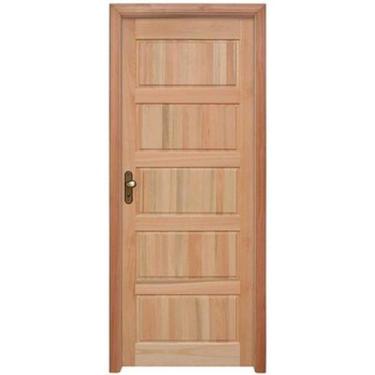 Imagem de Porta de Almofadas com Marco, Fechadura e Guarnições Rondosul Natural