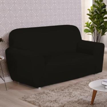 Imagem de Capa De Sofá Lisa Coladinha 2 e 3 ou 4 Lugares/Capa de Poltrona 1 Lugar (PRETO,1 Lugar)