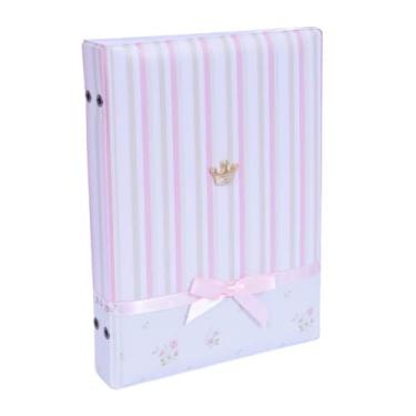 Imagem de Álbum de fotos 15x21 LUXO LISTRA VERDE ROSA Coroa Princesa Bebê Infantil Newborn