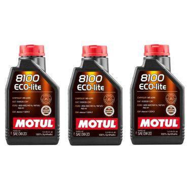 Imagem de KIT 3L Óleo Sintético Motor Motul 8100 Eco-lite 0w20 Motul TOYOTA HYUNDAI KIA HONDA MITSUBISHI NISSAN SUBARU SUZUKI