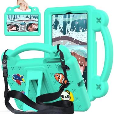 Imagem de YRH Capa para tablet Onn de 7 polegadas (2024) Geração 4 Modelo: 100135924, com alça de suporte, capa de EVA infantil para Walmart Onn, capa para tablet Walmart Onn de 17,8 cm, verde