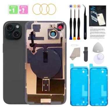 Imagem de GUPFIX Substituição de vidro traseiro para iPhone 15Plus com ferramentas Repir, tampa traseira de grande orifício de substituição de vidro todas as operadoras com adesivo pré-instalado e kits de