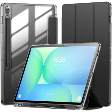 Imagem de INFILAND Capa protetora transparente para Galaxy Tab S10 FE Plus (2025) de 13,1 polegadas fina com suporte para caneta S para tablet Samsung Galaxy S10 FE+ (cinza)