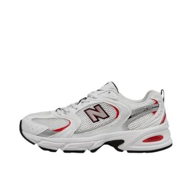 Imagem de New Balance Tênis masculino 530, Branco/Vermelho explosão, 36