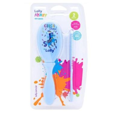 Imagem de Kit Cabelo Tip Escova e Pente Azul 7050-01 - Lolly Nenny