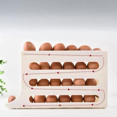 Imagem de Organizador Vertical de Ovos para Geladeira, 18 Ovos, Branco,Porta ovos,desing Elegante leve Portatil