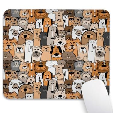 Imagem de Knseva Tapete de rato para gatos e cães 24 cm x 20 cm, bordas costuradas reforçadas, tapete antiderrapante durável para jogos e escritório, decoração de mesa, desenho animado de animal de estimação