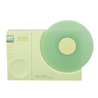Imagem de Alto-falante estilo toca-discos, alto-falante portátil sem fio, compartimento para cartão de memória embutido, recarregável por USB, versátil para uso no escritório (verde)
