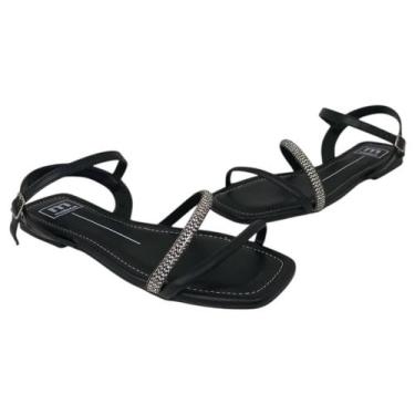 Imagem de Sandalia Feminino Casual Moleca 5462138, Preto, Grafite, 36