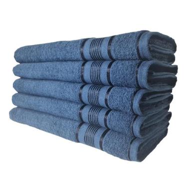 Imagem de Kit 05 Toalha De Banho Super Gigante Egito Abraça Corpo Azul