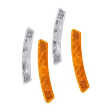 Imagem de Kopida 4 peças refletor de raio durável raio de bicicleta aviso de segurança folha reflexiva aro de roda refletor luz acessórios para bicicleta