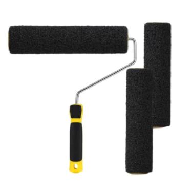 Imagem de 3 peças de rolo composto de drywall de 30,5 cm com 1 peça de rolo de pintura texturizado de moldura de pintura rolo de textura para lama de drywall, adequado para cobrir superfícies de parede e teto