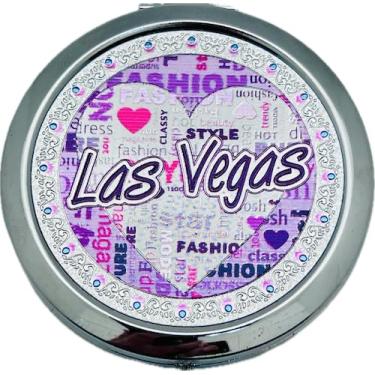 Imagem de Central Souvenir and Novelty LLC Espelhos compactos de Las Vegas, design multióleo Sin City (coração)