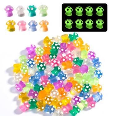 Imagem de Teenzee Minicogumelos 80P, pequenas estatuetas de cogumelo de resina, pequena resina a granel para paisagem em miniatura, aquário, vaso de fadas, jardim, decoração de casa, acessórios, lembrancinhas