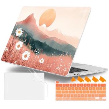 Imagem de Lepeoac MacBook Pro de 13 polegadas com Touch Bar, versão 2022 2021 2020 2019 2018 2017 2016, M2 A2338 M1 A2289 A2251 A2159 A1989 A1706 A11706 A111 708, teclado Capa e plugue de poeira, montanhas