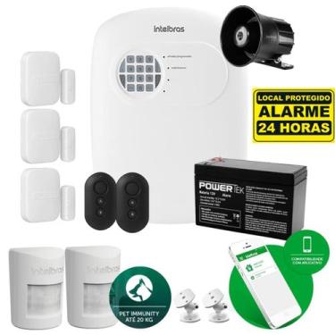 Imagem de Kit Alarme Sem Fio Intelbras ANM 24 NET ,3 Magnéticos , 2 PET Infra e 