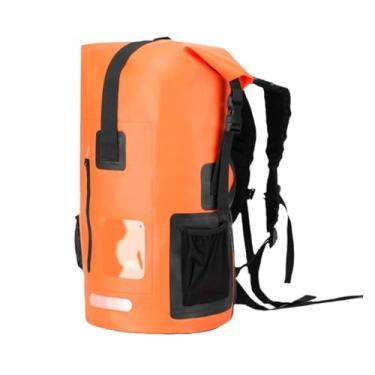 Imagem de UGPLM Mochila impermeável de 35 litros, bolsa seca com alça peitoral, design ergonômico de PVC para passeios de barco e vela, multifuncional, Laranja