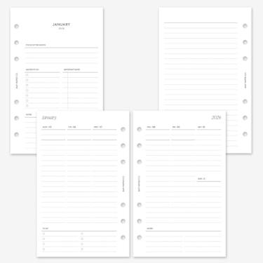 Imagem de MAY PAPER CO. Recarga de planejador semanal compacto Franklin Covey 2026, agenda semanal em duas páginas para FC Compact, Personal Filofax e agenda LV MM com 6 anéis (forro vertical)