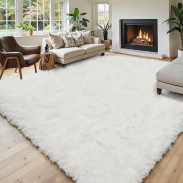 Imagem de Tapetes para sala de estar 13 x 20 cm, Alfombras para salas, tapete felpudo grande, macio, tapetes felpudos para quarto, decoração de casa para crianças, meninos, meninas, estética (creme, 12 x 20)