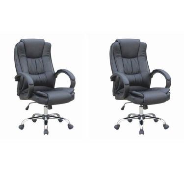 Imagem de Kit 2 Cadeiras para Escritório Presidente Master Soft Preto