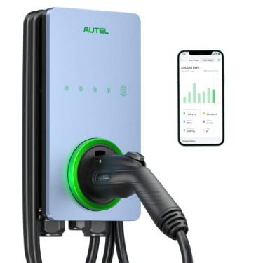 Imagem de Autel Carregador doméstico inteligente para veículos elétricos (EV) de até 50 Amp, 240 V, estação de carregamento para carro interno/externo com nível 2, EVSE habilitado para Wi-Fi e Bluetooth, cabo