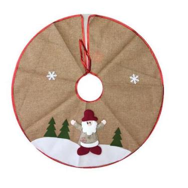 Imagem de Saia para Árvore de Natal Decorada Rústica Bege Papai Noel 60cm - Mast