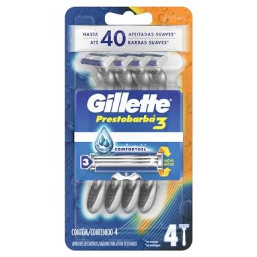 Imagem de Aparelho de Barbear Descartável Gillette Prestobarba3 - 4 unidades