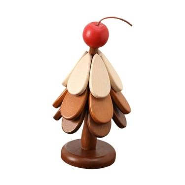 Imagem de Generic Conjunto de tripés de madeira com suporte para mesa, suporte para panela quente, antiderrapante, formato de árvore de Natal, descanso para copos para, Maçã