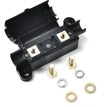 Imagem de Edinstry Kit de suporte de fusível em linha de 12 V com terminais termorretráteis, 2 peças de fusíveis de lâmina MIDI 30A, à prova d'água, estilo ANL, bloco de fusíveis de amplificador de carro