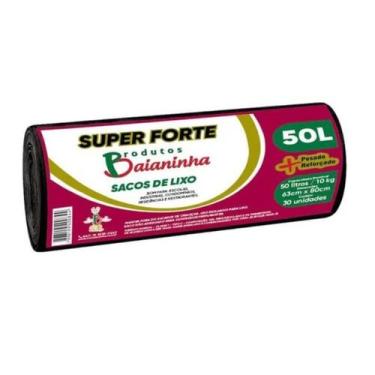 Imagem de Saco para Lixo em Rolo 50L Preto BAIANINHA pct c/30un