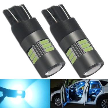 Imagem de Eluseastar Lâmpadas laterais LED T10 194 azul gelo 12V-24V W5W 168 161 12961 com projetor para carro backup interior cúpula número lâmpada de placa, pacote com 2