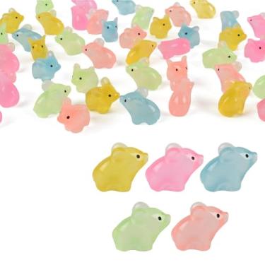 Imagem de HUIANER Miniatura de porco, 50 peças, mini porco, que brilham no escuro, fadas de jardim, porcos, resina, animal, estatueta de musgo, decoração de paisagem, faça você mesmo, artesanato, decoração de