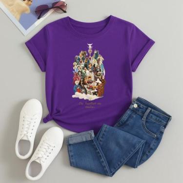 Imagem de Camiseta Algodão Unissex Estampada Ou Santos Ou Nada Blusa Feminina Ma