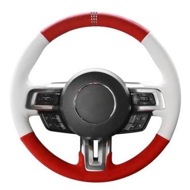 Imagem de MEWANT Capa de volante costurada à mão para Ford Mustang 2015-2023 Acessórios de volante para Ford Mustang