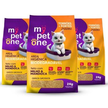 Imagem de Kit 3 Areia Biodegradável Gatos Bio Gold Grossa MyPetOne 6kg