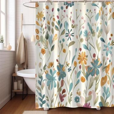Imagem de Cortina de chuveiro GKLEASG colorida floral extra longa 180x210cm