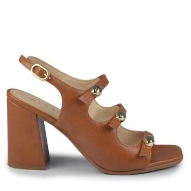 Imagem de Sandália Ramarim Feminina Salto Bloco 2541205, 36, Marrom