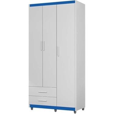 Imagem de Armario Para Quarto Infantil Azul Com 02 Gavetas Luxo