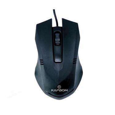 Imagem de Mouse Óptico Com Fio Usb 3 Botões Ergonomico Ka-605 - NoBrand, Preto, 