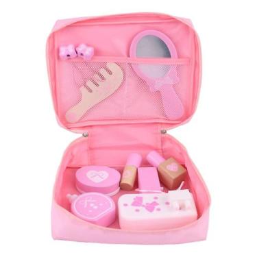Imagem de Simulação de madeira infantil menina princesa maquiagem bolsa cosmétic
