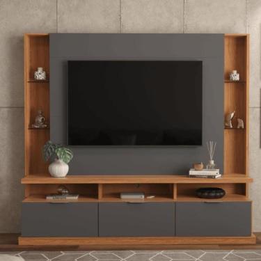 Imagem de Painel tv Bangladesh jequitiba/cinza perolizado - CASA H