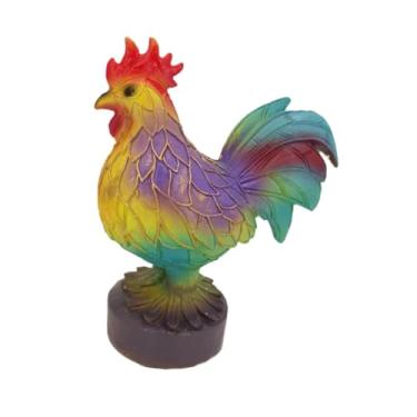 Imagem de Ｂｅｓｇａ Abajur de mesa com animais, decoração fofa de resina, artesanato com brilho ambiente quente, abajur de cabeceira com luz noturna de animais para, Candeeiro de Mesa Galo