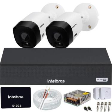 Imagem de Kit 2 Câmeras Intelbras vhl 1120b Dvr Mhdx 4 Canais Multi Hd Ssd 512gb