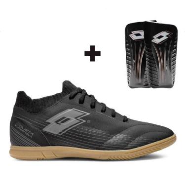 Imagem de Chuteira Futsal Lotto Solista Supernova Masculina + Caneleira, 41, Pre
