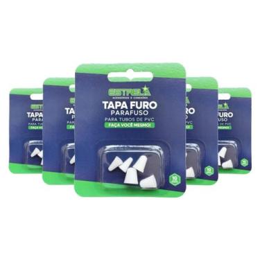 Imagem de Kit 5 estrela tapa furo parafuso pvc com 05 peças branco