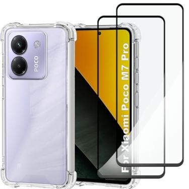 Imagem de USTIYA Kit Capa Película Protetora de Vidro Temperado para Redmi Note 14s/Note 13 Pro/Poco M6 Pro Case Acrílico + TPU Rígido Capinha, Protetora de Câmera Cover Anti-Amarelo Traseira