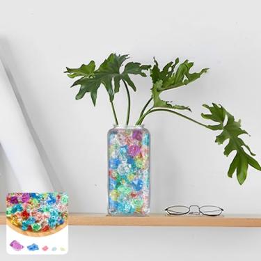 Imagem de 1330 peças de pedras de gelo trituradas de acrílico, pedras de plástico, pedras de acrílico, cubos de gelo triturados, diamantes, pedras para encher vasos artesanais (cor )