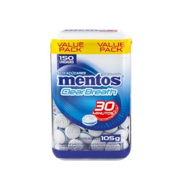 Imagem de Pastilhas, Mentos, Clear Breath Peppermint, Sem Açúcar, Sabor de Menta - 105g | 150 Unidades
